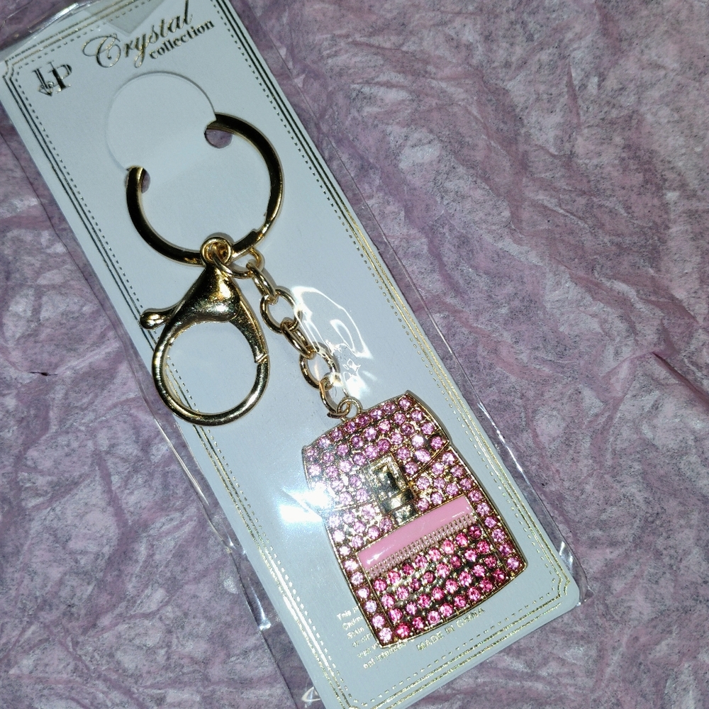 Pink Rhinestone Key Holder - Picture 2 of 3